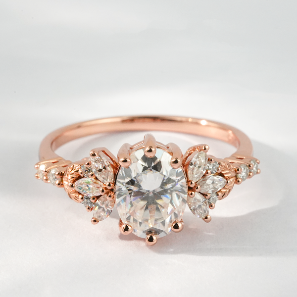 "Apex Brilliance"-Oval Moissanite Engagement Ring
