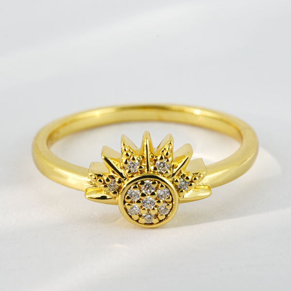 “Solaris Aureum”-Creative Sun Moissanite  Ring