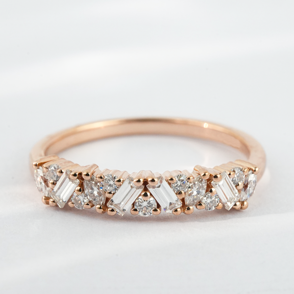 “Eternal Nocturne”-Eternity Moissanite Dainty Engagement Ring