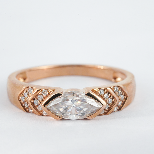 “Whisper of Light”-Personalized Marquise Promise Moissanite Wedding Ring