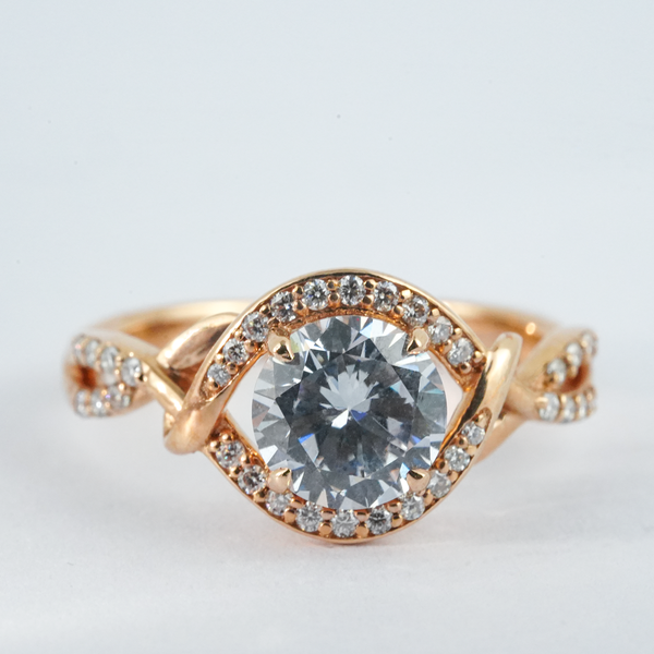 “Quantum Rose”-Unique Moissanite Eye Of Love Ring Gold Ring