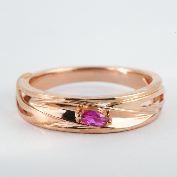“Scarlet Éclat”-Minimalism Style Handmade Natural Ruby Ring